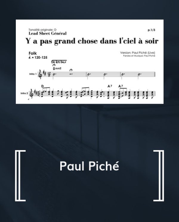 Y'a pas grand-chose dans l'ciel à soir (live)